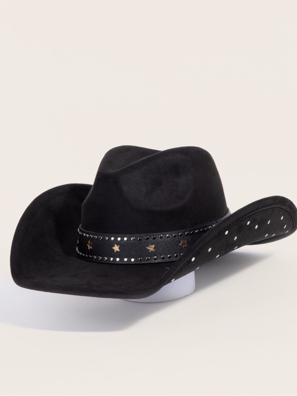 Black Western Cowboy Hat with Star-Studded Band